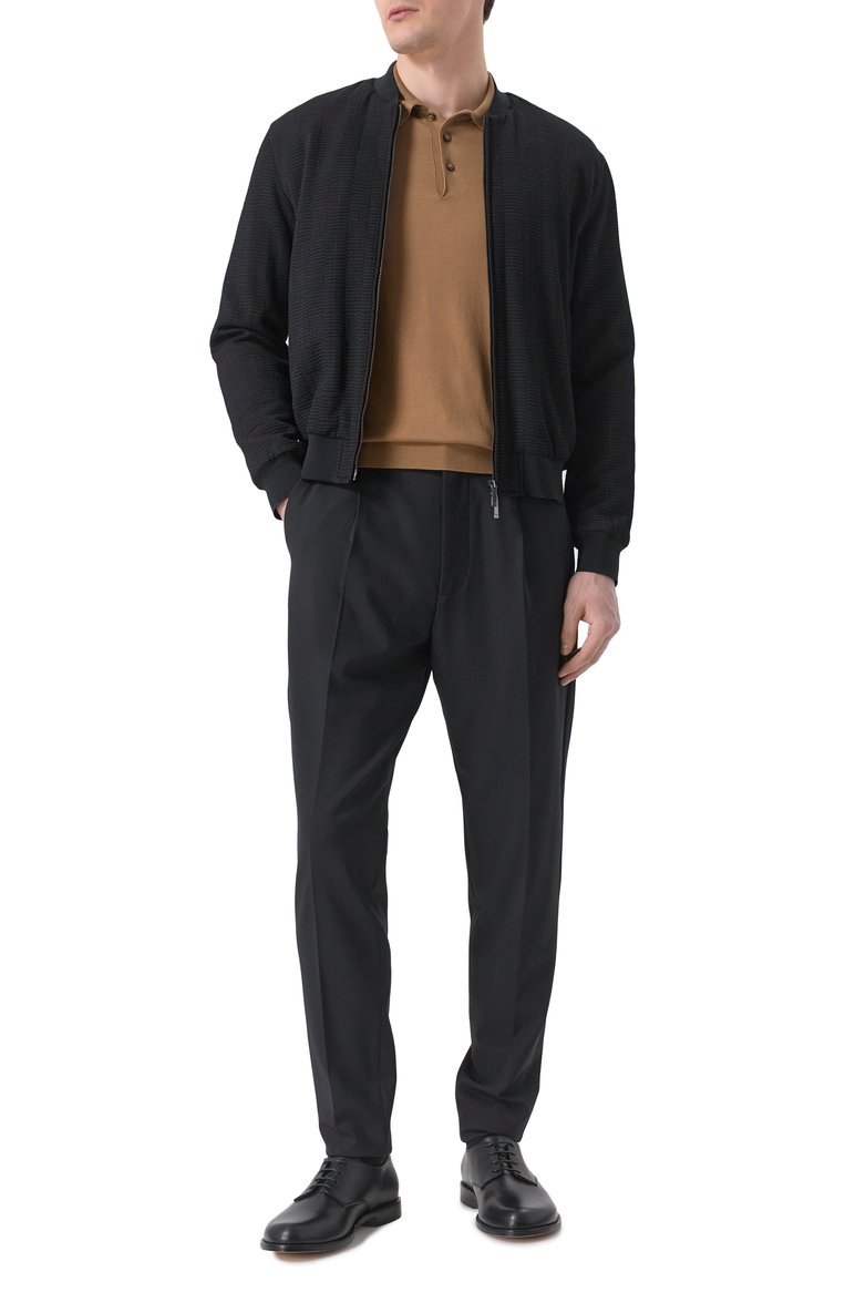 Мужские брюки DSQUARED2 черного цвета, арт. S71KB0685/S53632 | Фото 2 (Длина (брюки, джинсы): Стандартные; Материал внешний: Шерсть, Синтетический материал; Стили: Кэжуэл; Силуэт М (брюки): Чиносы; Случай: Повседневный)