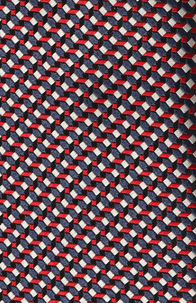 Мужской шелковый галстук GIORGIO ARMANI красного цвета, арт. 360054/4R925 | Фото 4 (Нос: Не проставлено; Материал: Текстиль, Шелк; Принт: С принтом)