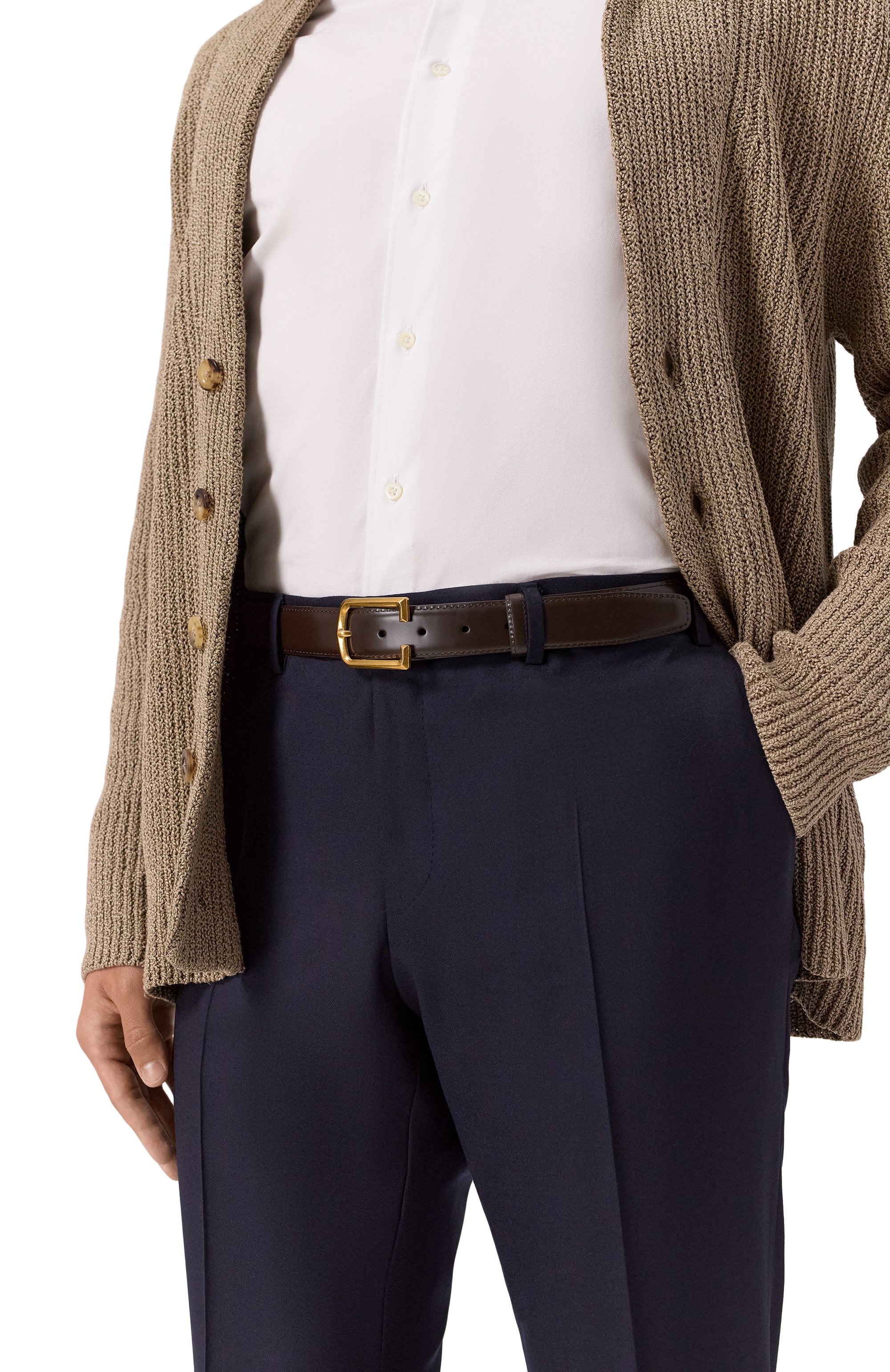 Кожаный ремень CORNELIANI темно-коричневого цвета по цене 51500 руб., арт. 26V312-2620830, фото 2 Кожаный ремень CORNELIANI, арт. 26V312-2620830, фото 2