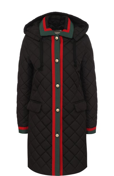 Приталенное стеганое пальто с капюшоном GUCCI, арт. 473850/ZJZ36, фото 1