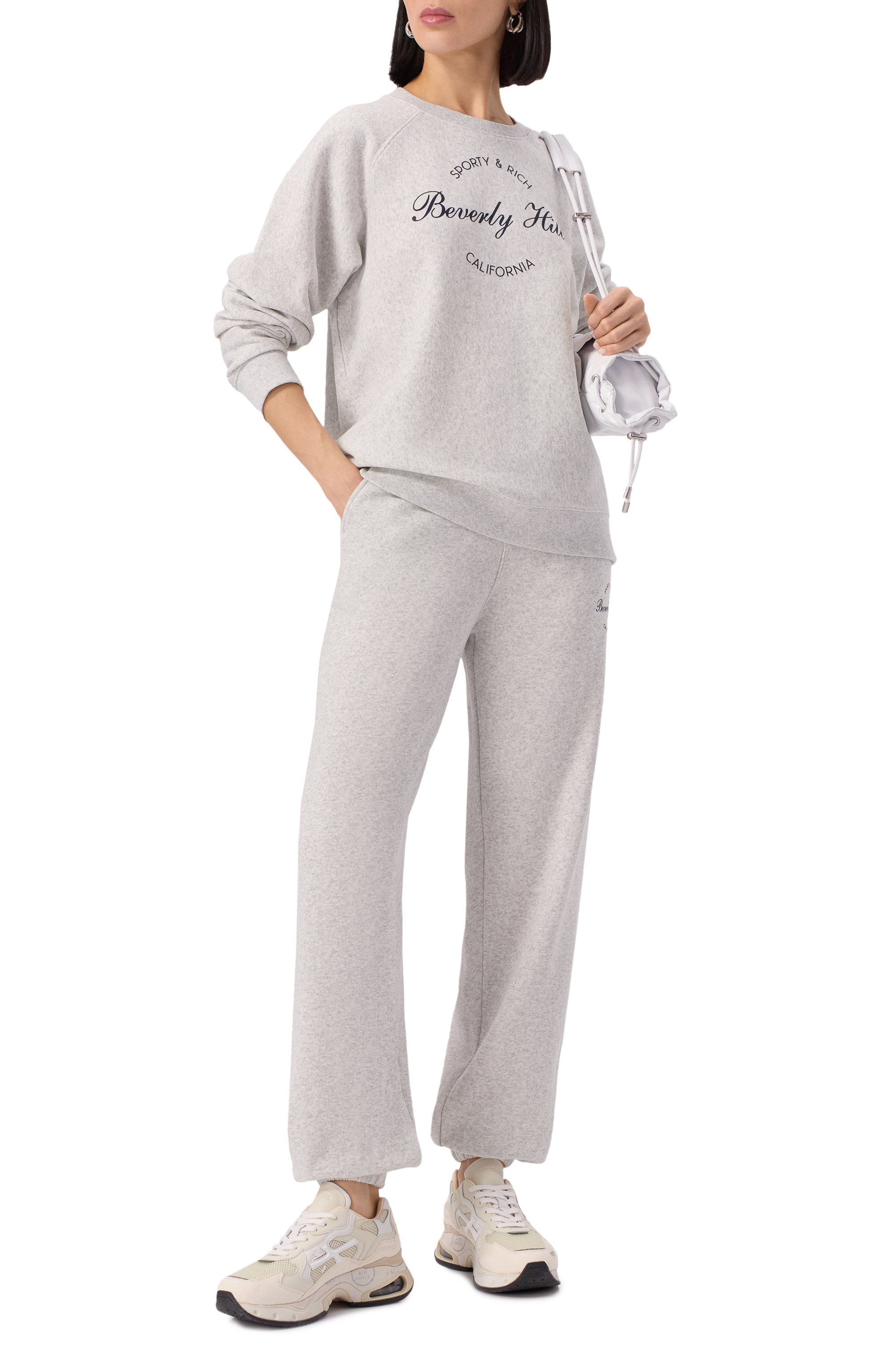 Джоггеры SPORTY AND RICH серого цвета по цене 24750 руб., арт. PA050626257GY03, фото 2 Джоггеры SPORTY AND RICH, арт. PA050626257GY03, фото 2