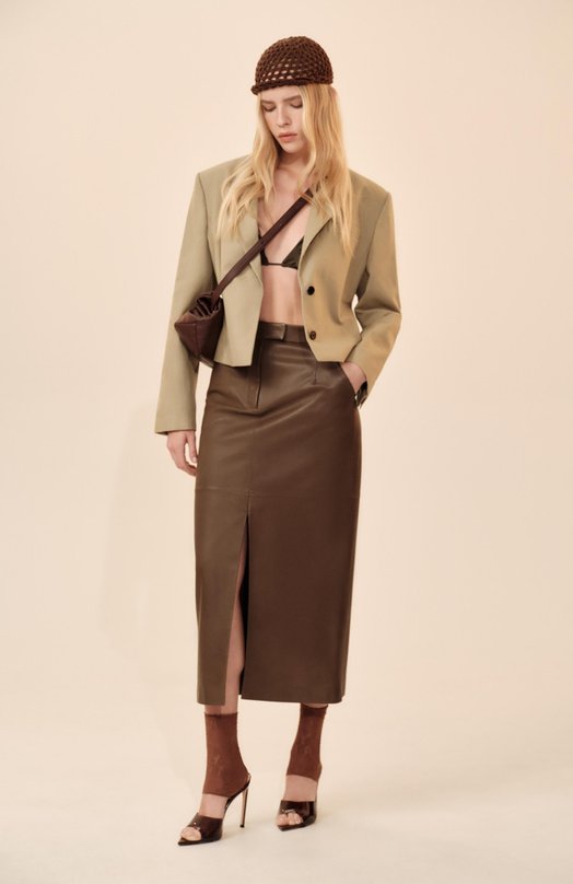 Кожаная юбка MVST 23177/36-44 Коричневый  23177/36-44 Фото 6