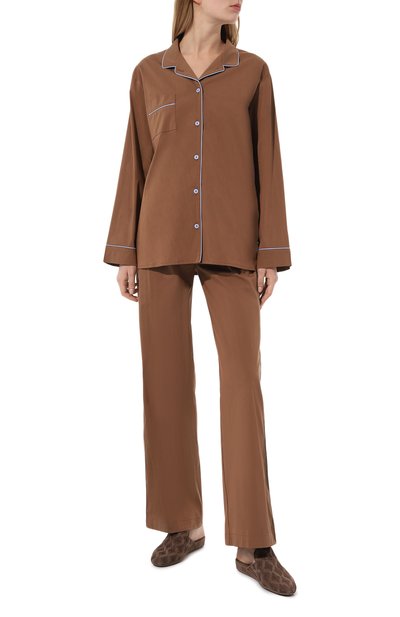 Хлопковая пижама PRIMROSE коричневого цвета по цене 19900 руб., арт. 1W.122RB.X042, фото 2 Хлопковая пижама PRIMROSE, арт. 1W.122RB.X042, фото 2