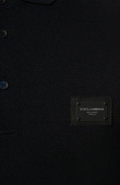 Мужское хлопковое поло DOLCE & GABBANA темно-синего цвета, арт. G8KK1T/FU7EN | Фото 5 (Рукава: Короткие; Материал внешний: Хлопок; Статус проверки: Проверена категория; Длина (для топов): Удлиненные; Застежка: Пуговицы; Региональные ограниче�ния белый список (Axapta Mercury): RU; Стили: Кэжуэл; Материал сплава: Проставлено; Ювелирные украшения: Назначено; Драгоценные камни: Проставлено; Принт: Без принта; Мужское Кросс-КТ: Футболка-одежда)