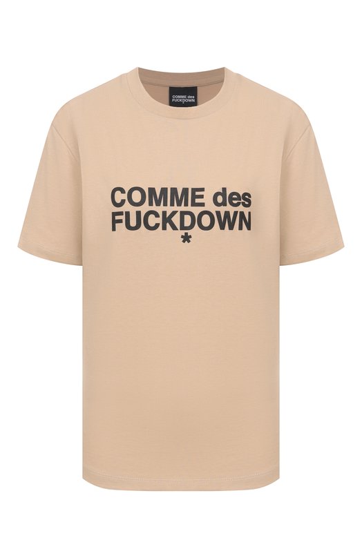 Хлопковая футболка Comme des Fuckdown CFABW01356 Бежевый CFABW01356
