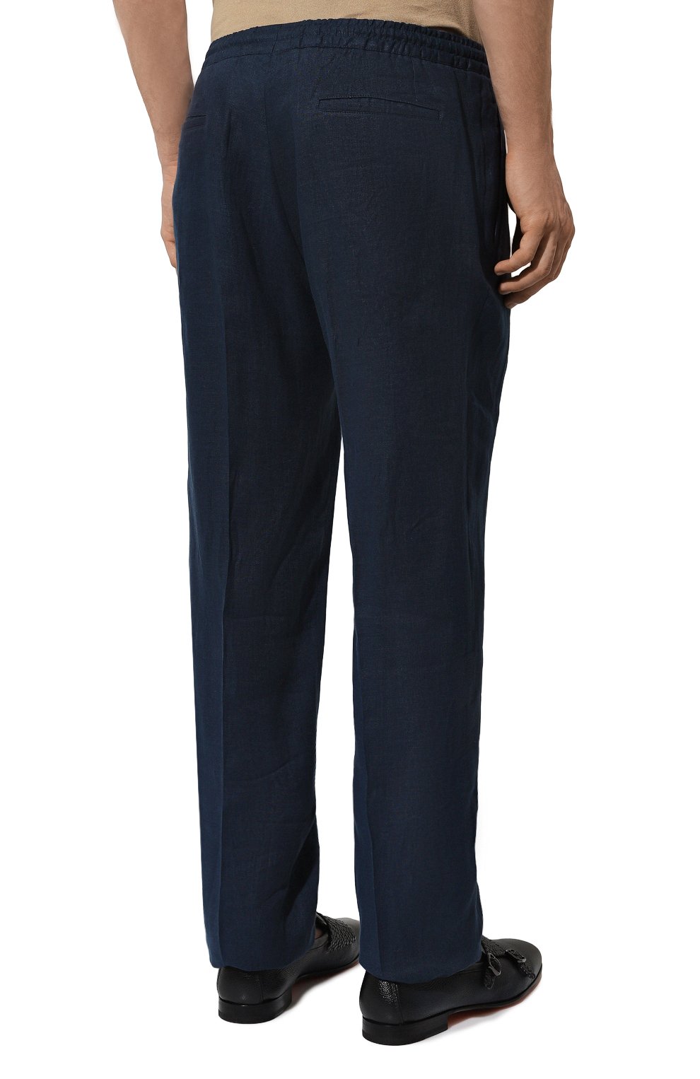 Льняные брюки KITON синего цвета по цене 99500 руб., арт. UPN01H08838, фото 4 Льняные брюки KITON, арт. UPN01H08838, фото 4
