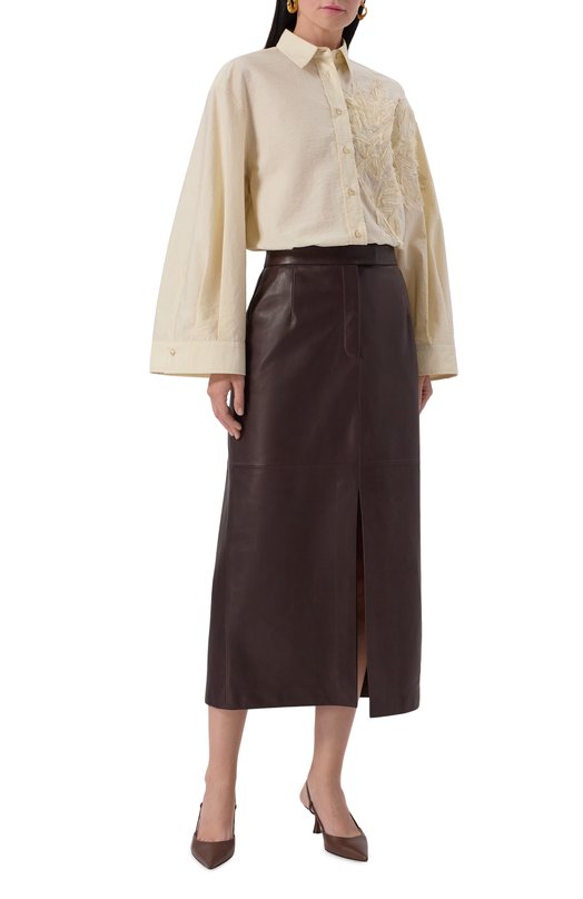 Хлопковая рубашка Brunello Cucinelli M0F79RJ506 Кремовый  M0F79RJ506 Фото 2