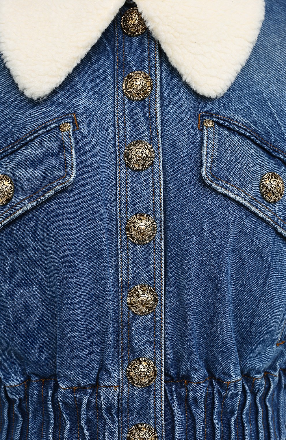 Джинсовая куртка BALMAIN синего цвета по цене 190500 руб., арт. UF18641/D059, фото 6 Джинсовая куртка BALMAIN, арт. UF18641/D059, фото 6