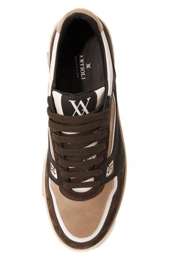 Мужские замшевые кеды zeus ARTIOLI коричневого цвета, арт. 0S684/SUEDE/RUBBERIZ.S.KID/CALF/SUED ZEUS | Фото 6 (Материал внешний: Натуральная кожа, Замша; Материал сплава: Проставлено; Материал внутренний: Натуральная кожа; Подошва: Массивная; Драгоценные камни: Проставлено; Материал утеплителя: Без утеплителя; Стили: Классический; Кросс-КТ: Низкие)