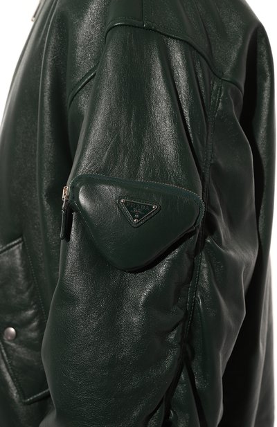 Кожаный бомбер PRADA, арт. UPS557-1ZFE-F0L76, фото 5