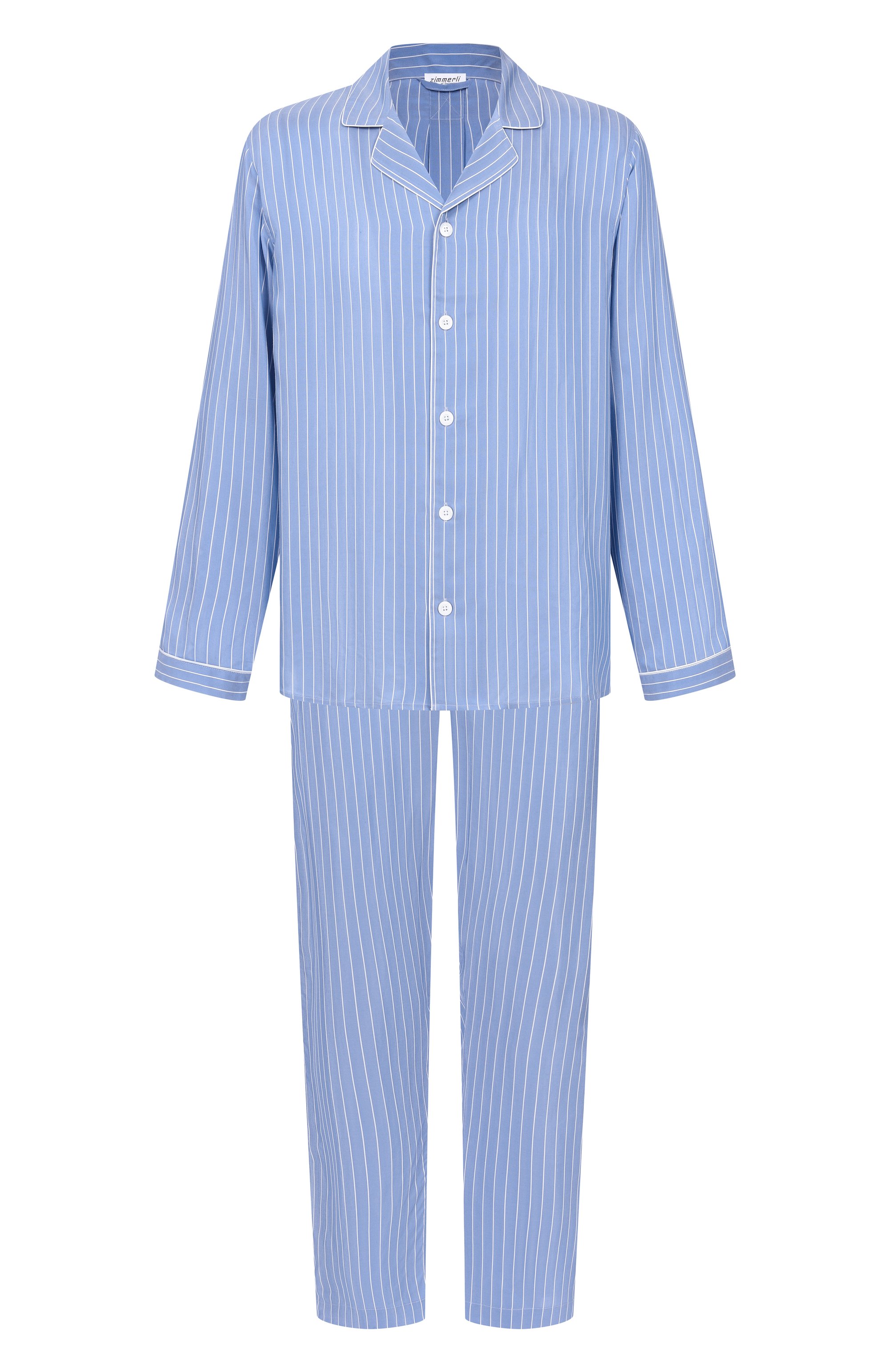 Пижама из вискозы и шелка ZIMMERLI голубого цвета по цене 59700 руб., арт. 5149-21000, фото 1 Пижама из вискозы и шелка ZIMMERLI, арт. 5149-21000, фото 1