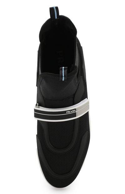 Высокие текстильные кеды с застежкой велькро PRADA, арт. 1T142L-3KM9-F0967-40, фото 5
