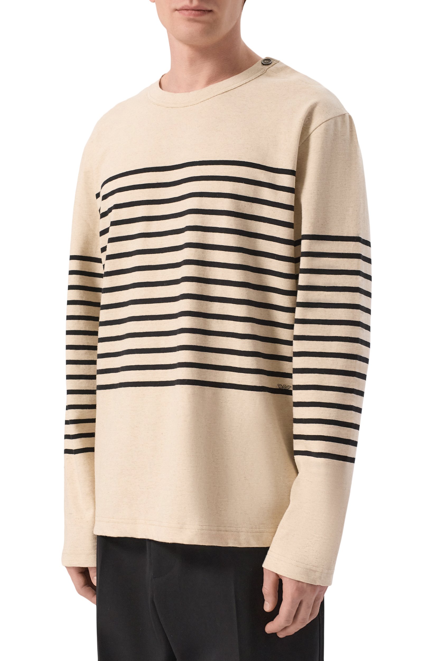 Лонгслив из хлопка и льна EMPORIO ARMANI, арт. EM006927/AF28307, фото 3