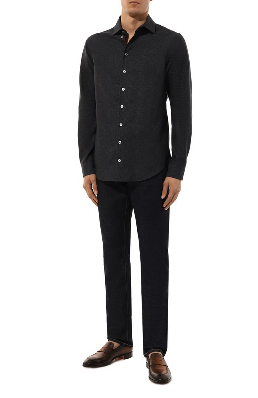 Рубашка из шерсти и вискозы Giorgio Armani GM000303/AF12013 Синий  GM000303/AF12013 Фото 2