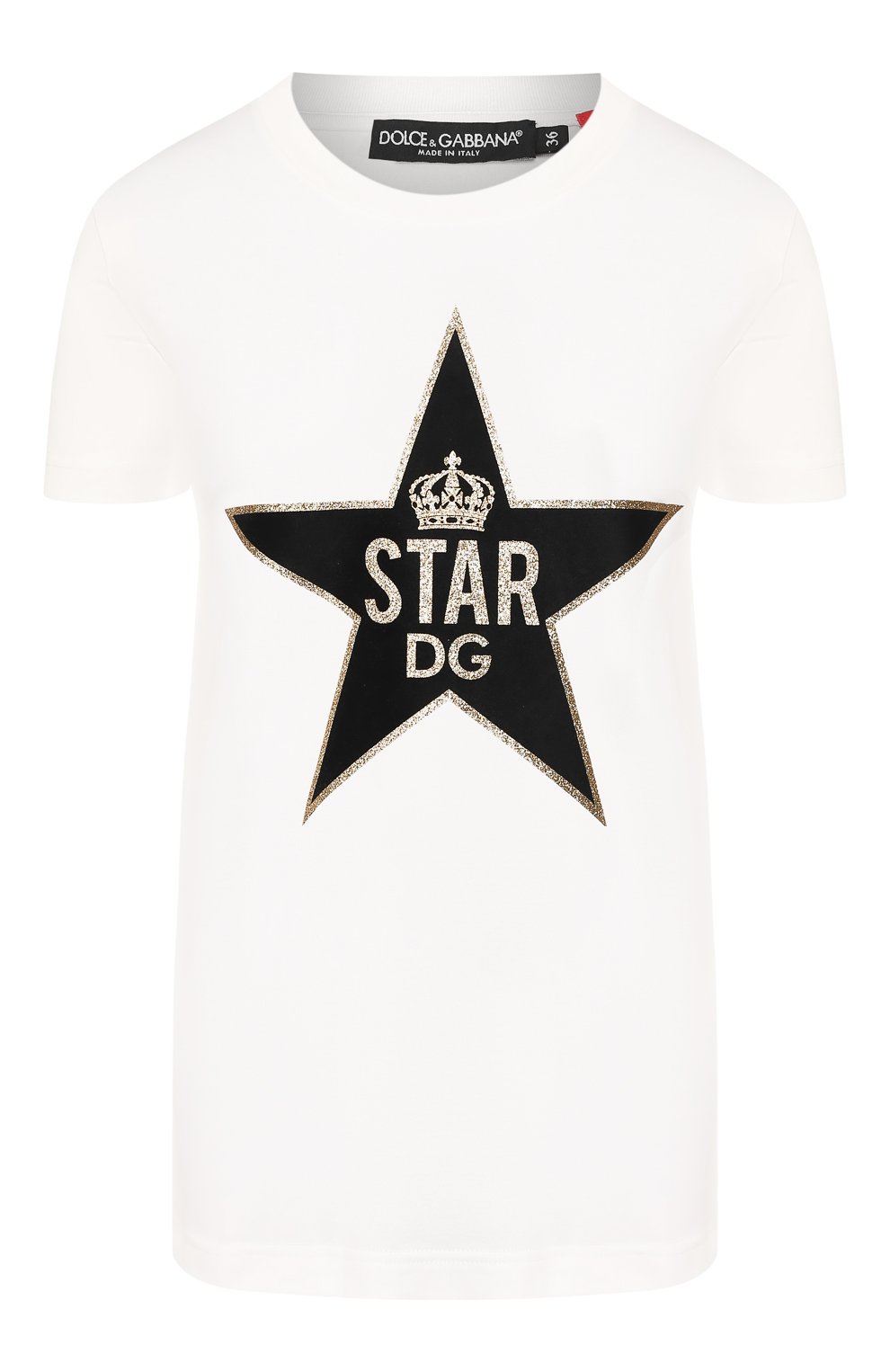 Хлопковая футболка DOLCE & GABBANA белого цвета по цене 62100 руб., арт. F8L90Z/G7VDT, фото 1 Хлопковая футболка DOLCE & GABBANA, арт. F8L90Z/G7VDT, фото 1