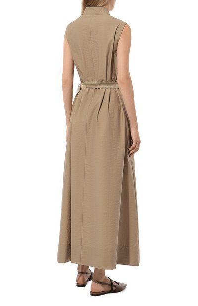 Хлопковое платье BRUNELLO CUCINELLI темно-бежевого цвета по цене 331500 руб., арт. M0F79AEG63, фото 4 Хлопковое платье BRUNELLO CUCINELLI, арт. M0F79AEG63, фото 4