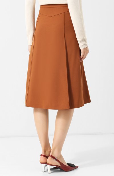 Однотонная юбка-миди из шерсти CHLOÉ, арт. CHC18AJU25062, фото 4