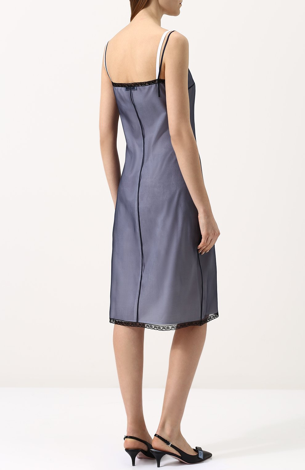 Платье-комбинация с кружевной отделкой PRADA, арт. P35Y8-1QJ7-F022X, фото 4