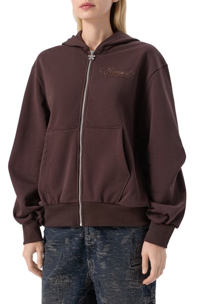 Хлопковая толстовка COMME DES FUCKDOWN темно-коричневого цвета по цене 19200 руб., арт. CFABW01393, фото 3 Хлопковая толстовка COMME DES FUCKDOWN, арт. CFABW01393, фото 3