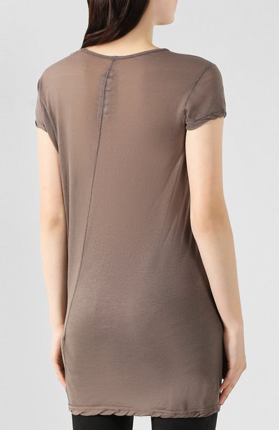 Хлопковый топ RICK OWENS серого цвета по цене 15950 руб., арт. RP19F5203/UC, фото 4 Хлопковый топ RICK OWENS, арт. RP19F5203/UC, фото 4