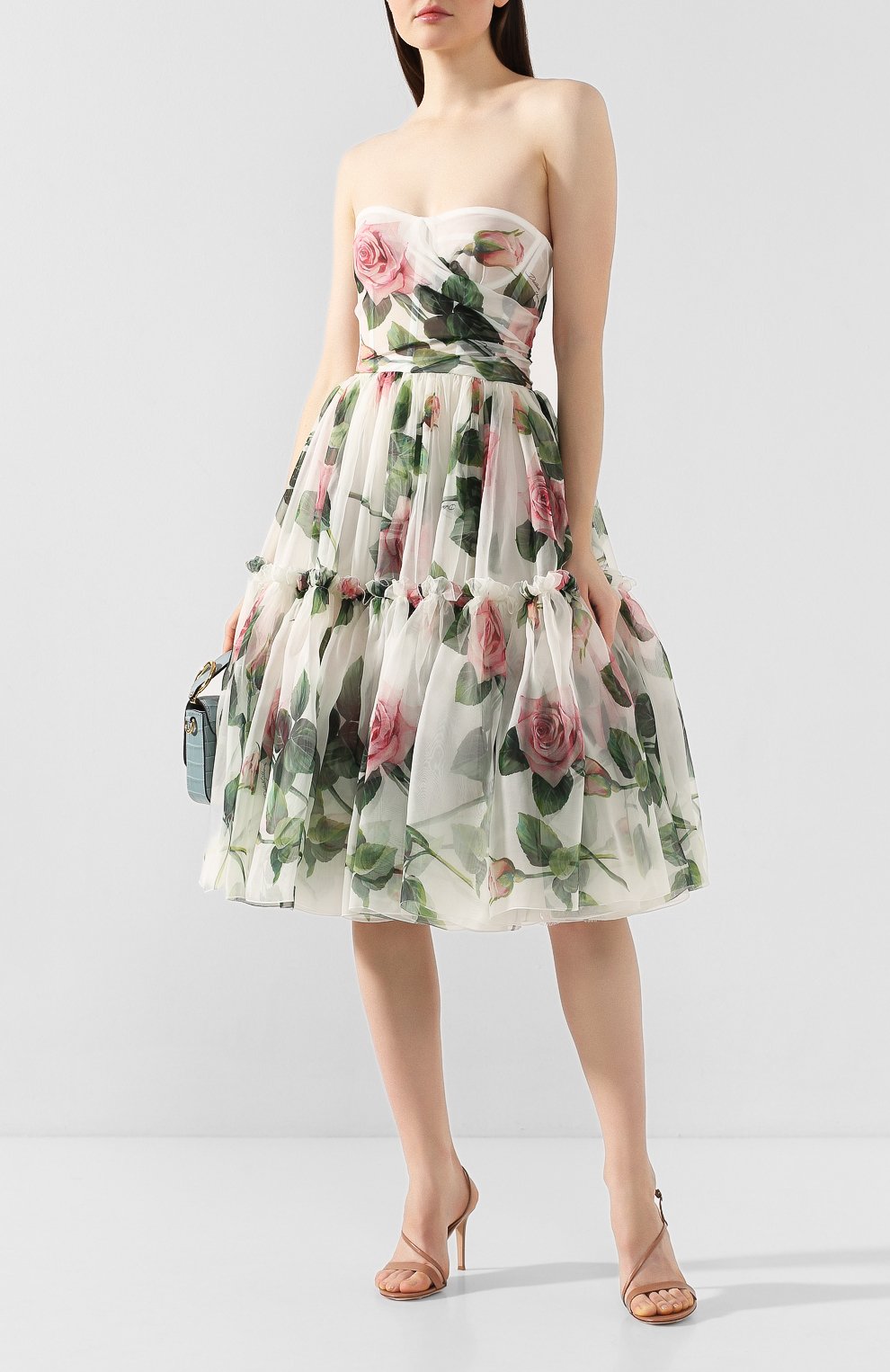 Шелковое платье DOLCE & GABBANA белого цвета по цене 435000 руб., арт. F6I0DT/HS19T, фото 2 Шелковое платье DOLCE & GABBANA, арт. F6I0DT/HS19T, фото 2