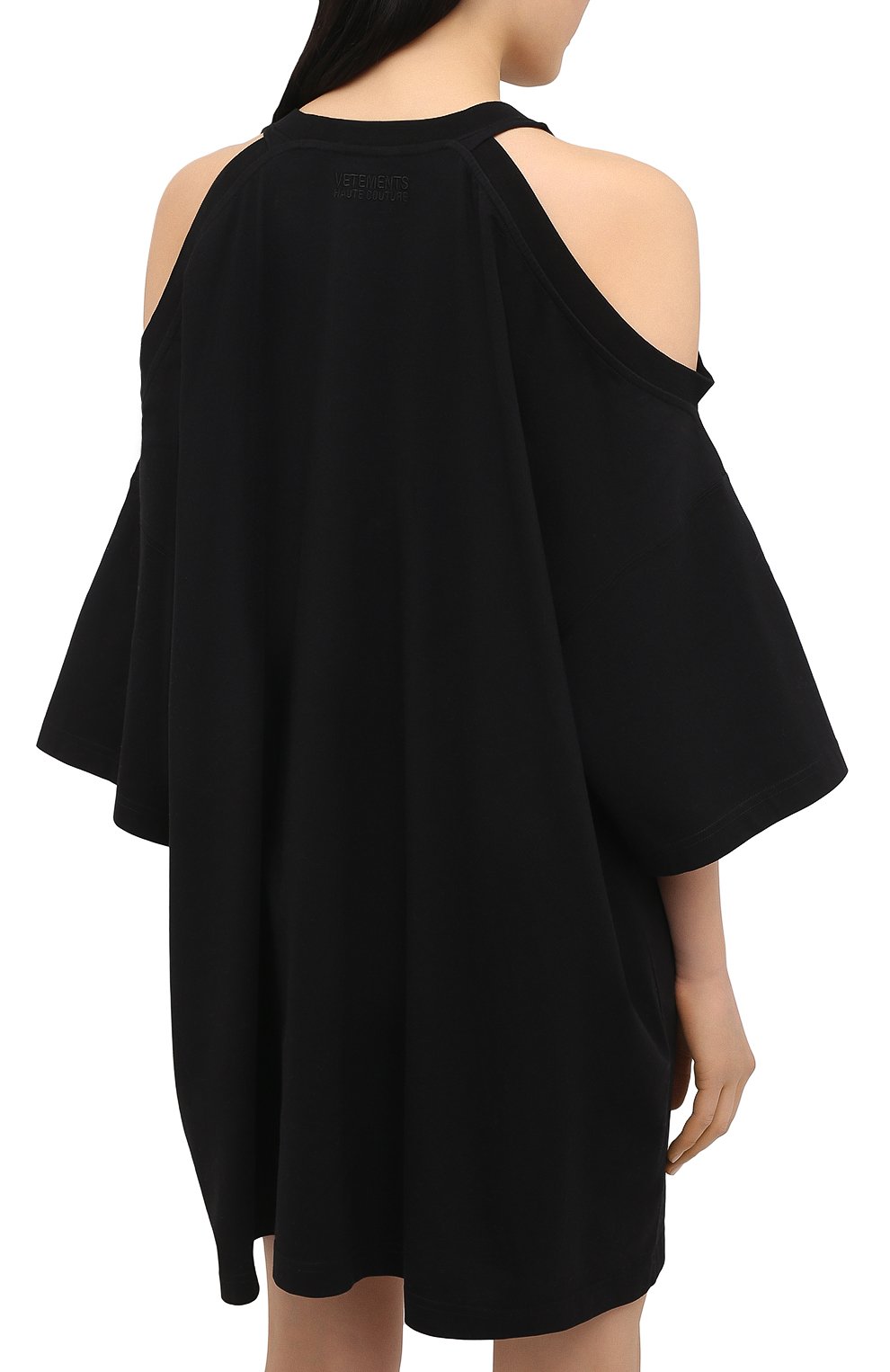 Хлопковое платье VETEMENTS черного цвета по цене 49350 руб., арт. WE51DR845B 1610/BLACK, фото 4 Хлопковое платье VETEMENTS, арт. WE51DR845B 1610/BLACK, фото 4
