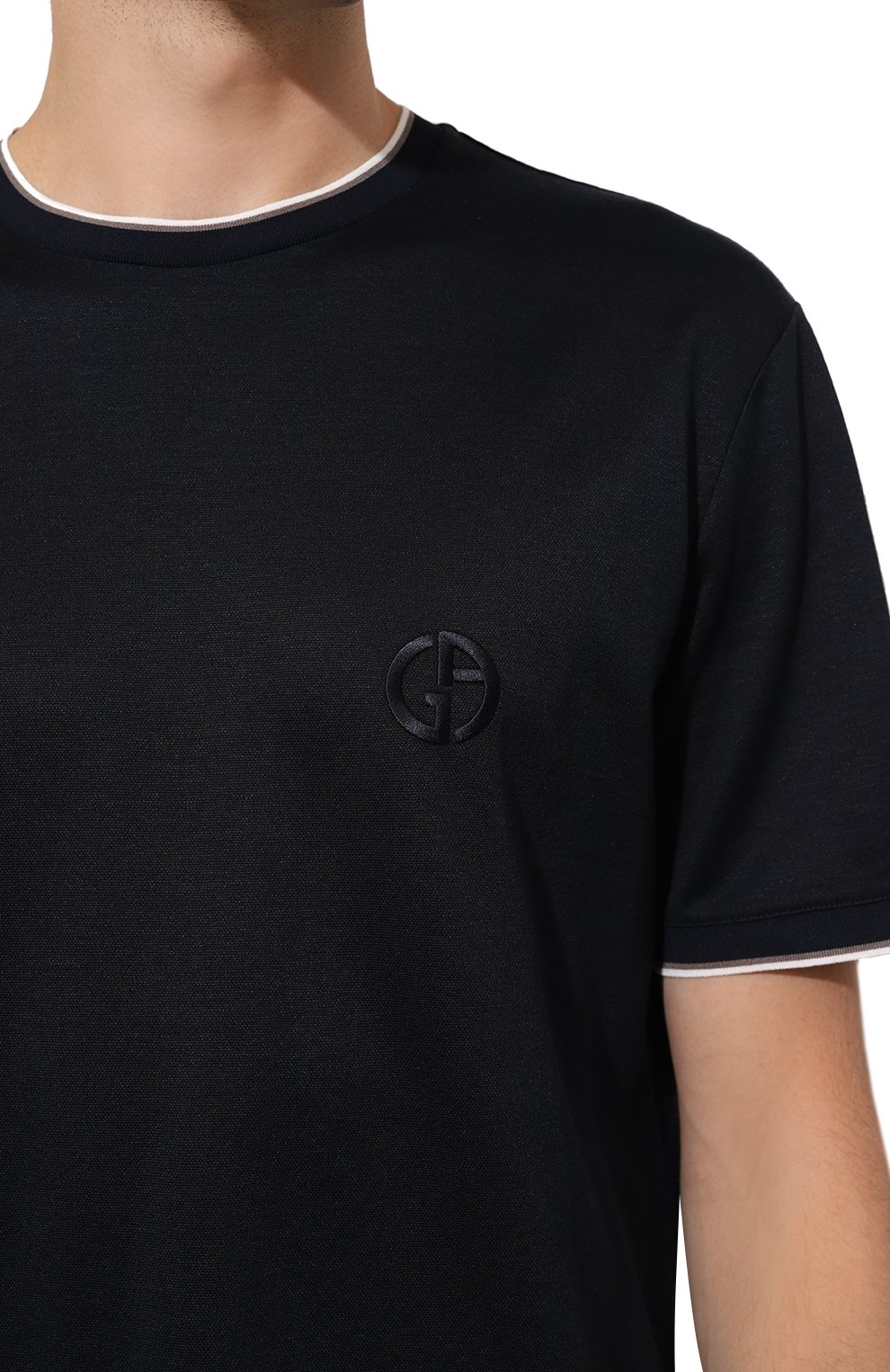 Футболка из шелка и льна GIORGIO ARMANI, арт. 3DSM75/SJGKZ, фото 5