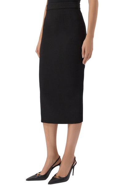 Шерстяная юбка DOLCE & GABBANA черного цвета по цене 123000 руб., арт. F4DEJT/FUBCE, фото 3 Шерстяная юбка DOLCE & GABBANA, арт. F4DEJT/FUBCE, фото 3