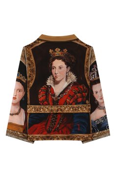 Детское шелковая блузка DOLCE & GABBANA разноцветного цвета, арт. L54S06/G7TRG/2-6 | Фото 2 (Статус проверки: Проверено, Проверена категория; Материал внешний: Шелк; Рукава: Длинные; Случай: Повседневный; Материал сплава: Проверено, Проставлено; Драгоценные камни: Проставлено; Ростовка одежда: 3 года | 98 см)