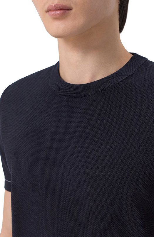 Хлопковый джемпер Brioni UMR00L/P0K15 Синий  UMR00L/P0K15 Фото 5