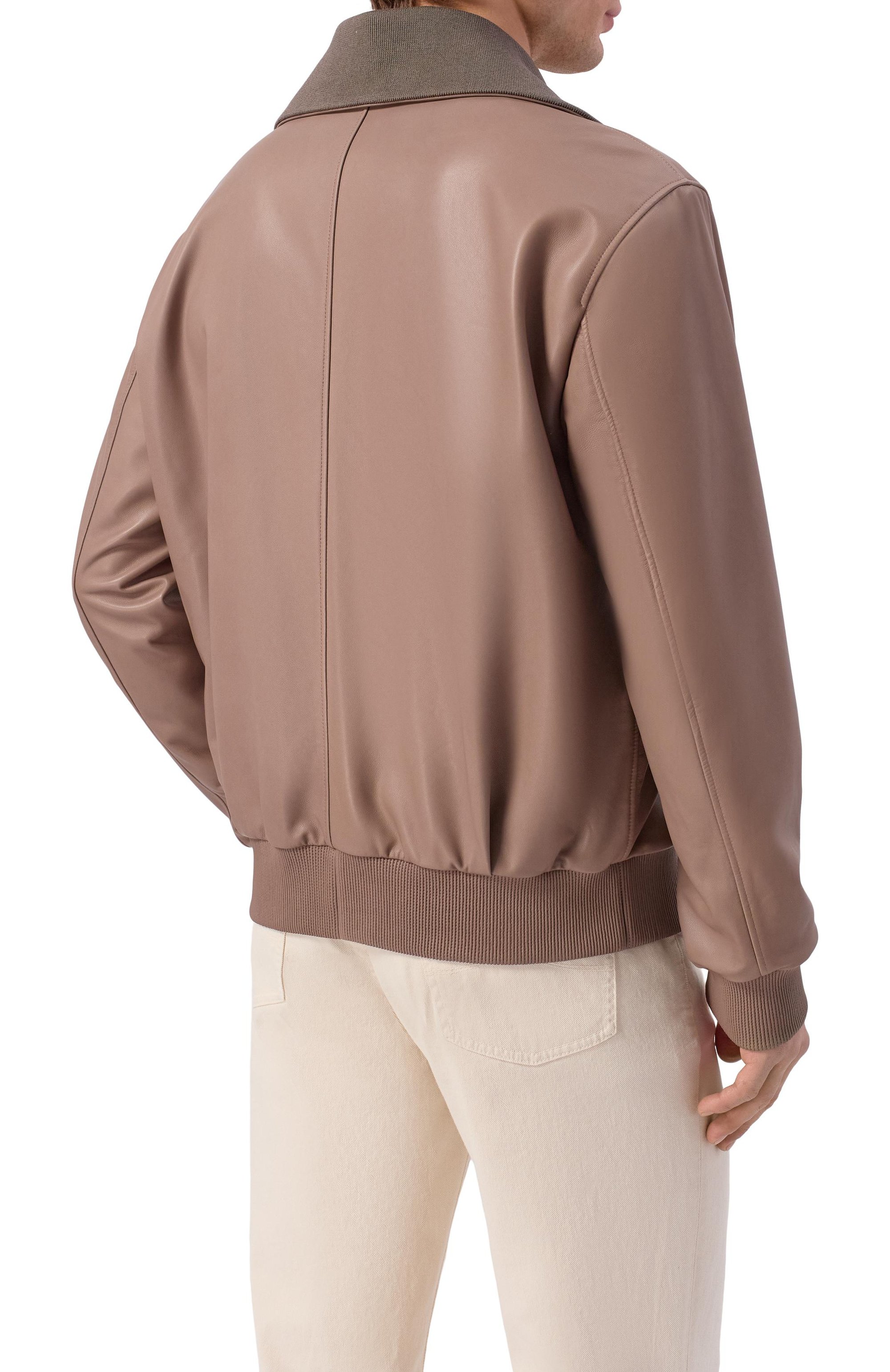 Кожаный бомбер MVST, арт. M26.2PM.L006/L011 NAPPA CREAM, фото 4