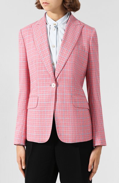 Приталенный кашемировый жакет в клетку KITON розового цвета по цене 421500 руб., арт. D15510K06P0749003, фото 3 Приталенный кашемировый жакет в клетку KITON, арт. D15510K06P0749003, фото 3
