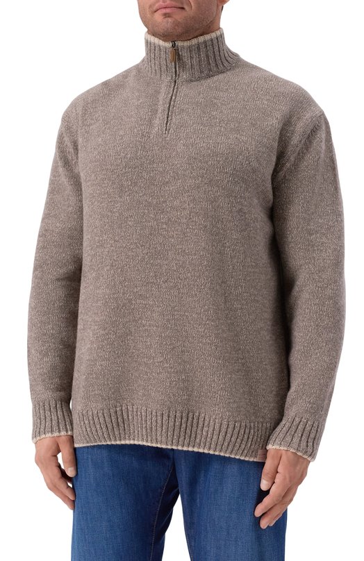 Свитер из шерсти и кашемира Paul&Shark 15311112/3XL Коричневый  15311112/3XL Фото 3
