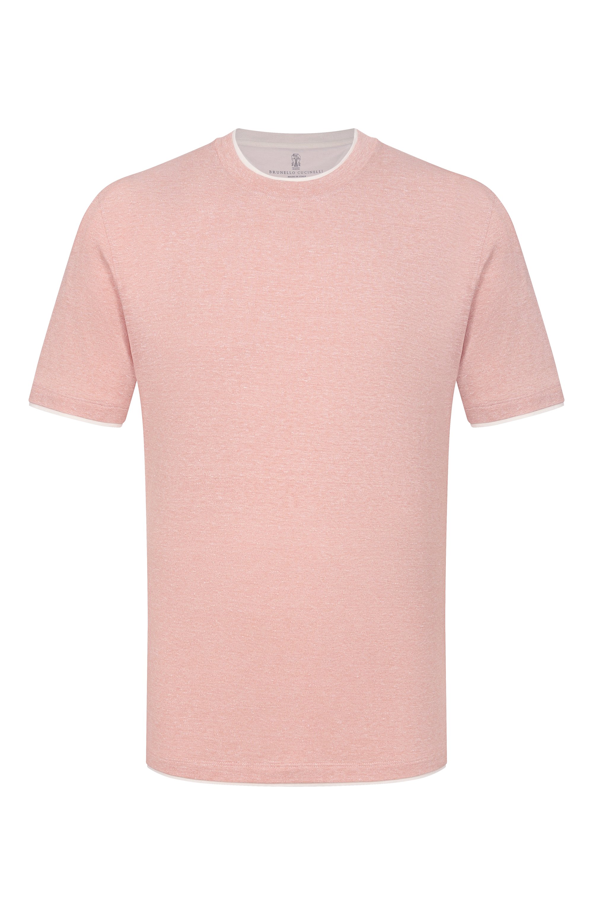 Футболка изо льна и хлопка BRUNELLO CUCINELLI, арт. MW8357427, фото 1