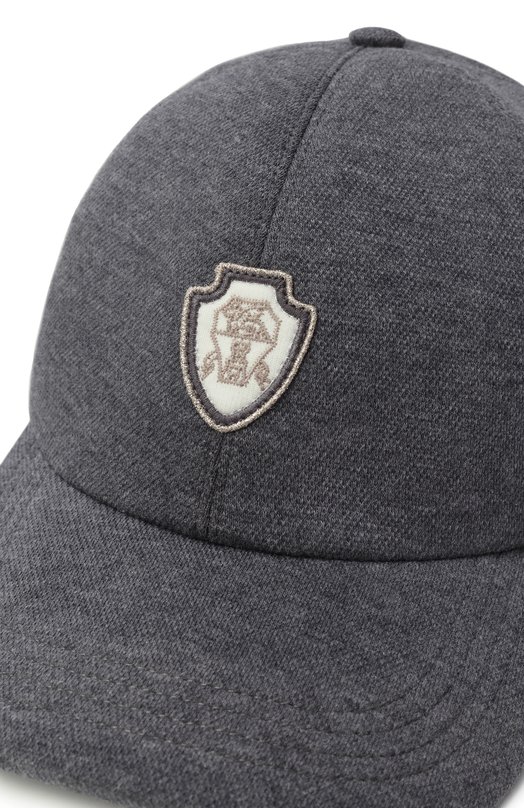Хлопковая бейсболка Brunello Cucinelli MCAP90096 Серый  MCAP90096 Фото 4