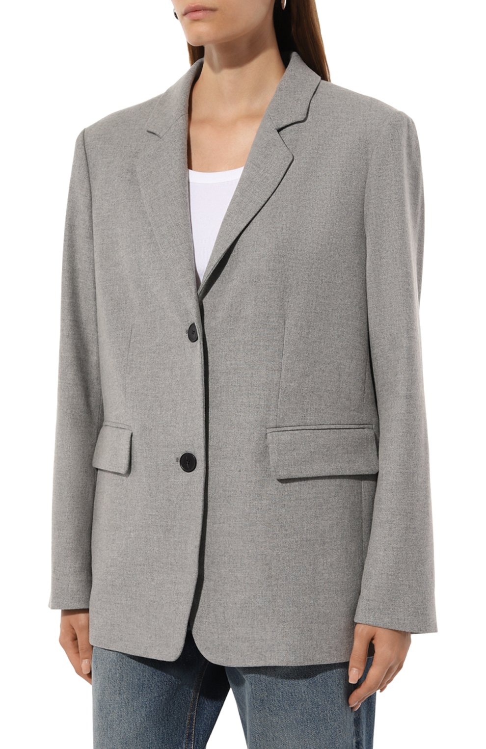 Жакет из вискозы и шерсти CLOSED светло-серого цвета по цене 55550 руб., арт. C97148-355-22, фото 3 Жакет из вискозы и шерсти CLOSED, арт. C97148-355-22, фото 3