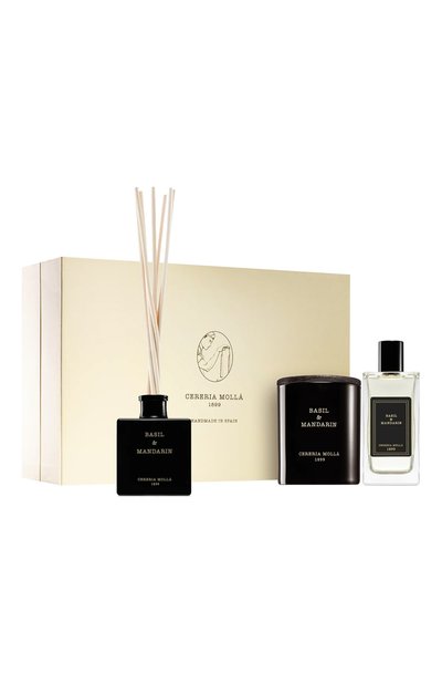 Подарочный сет iii basil &amp; mandarin (230g+2x100ml) CERERIA MOLLA 1899, арт. 8424405041956