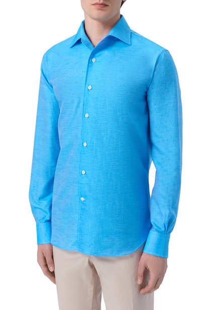 Рубашка из хлопка и льна ALESSANDRO GHERARDI, арт. D0UBLE/7670, фото 3