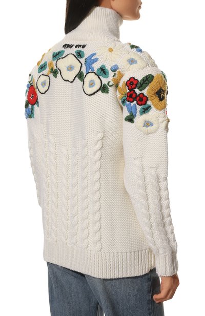 Шерстяной кардиган MIU MIU, арт. MMF519-1ZIP-F0009, фото 4
