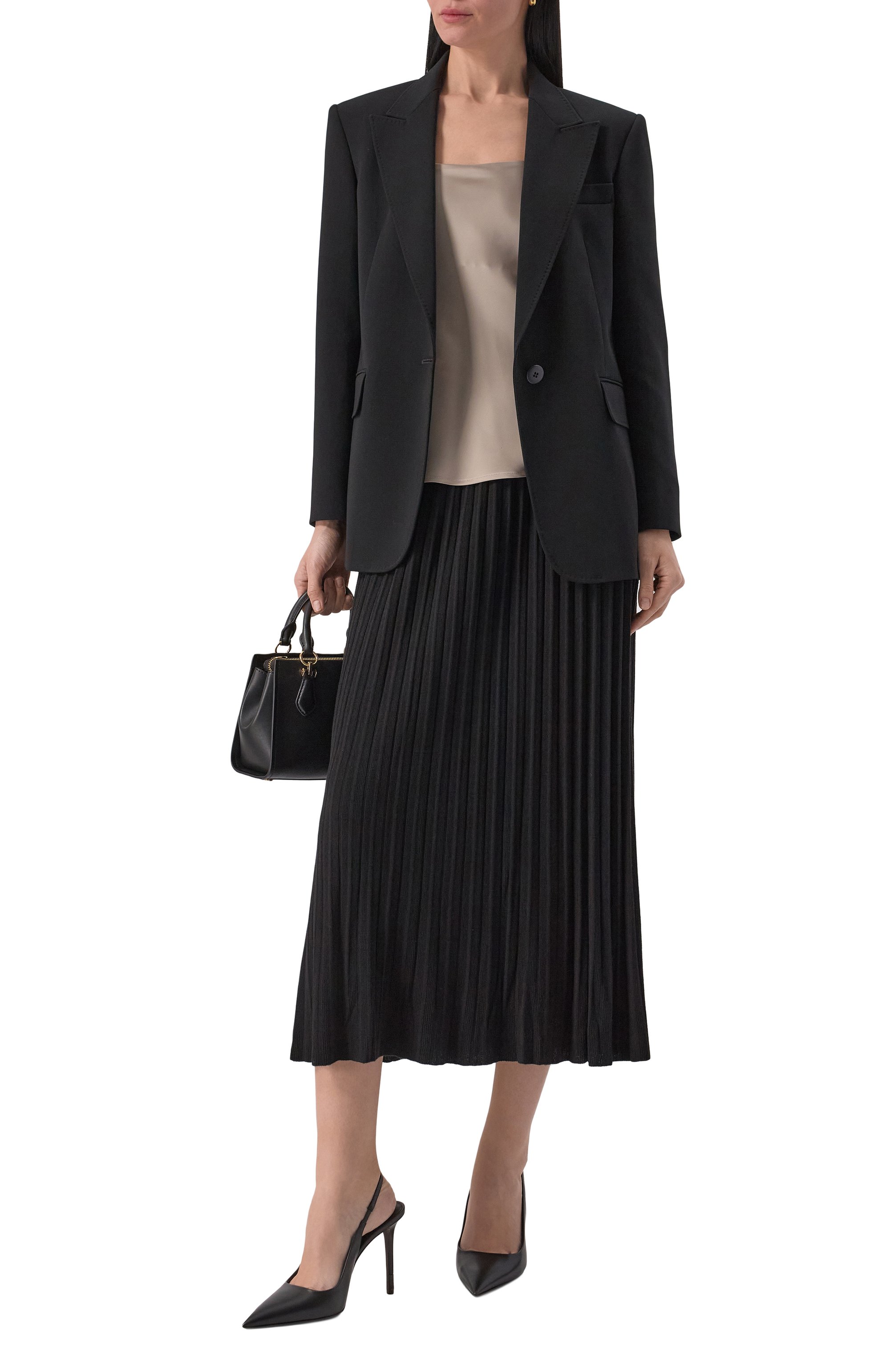 Плиссированная юбка PIETRO BRUNELLI черного цвета по цене 17450 руб., арт. G0B006/VIB88P, фото 2 Плиссированная юбка PIETRO BRUNELLI, арт. G0B006/VIB88P, фото 2