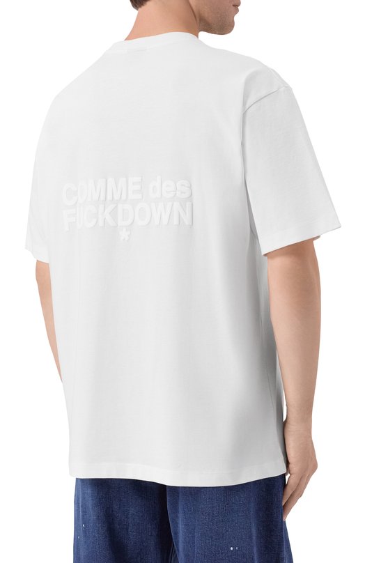 Хлопковая футболка Comme des Fuckdown CFABM01733 Белый  CFABM01733 Фото 4