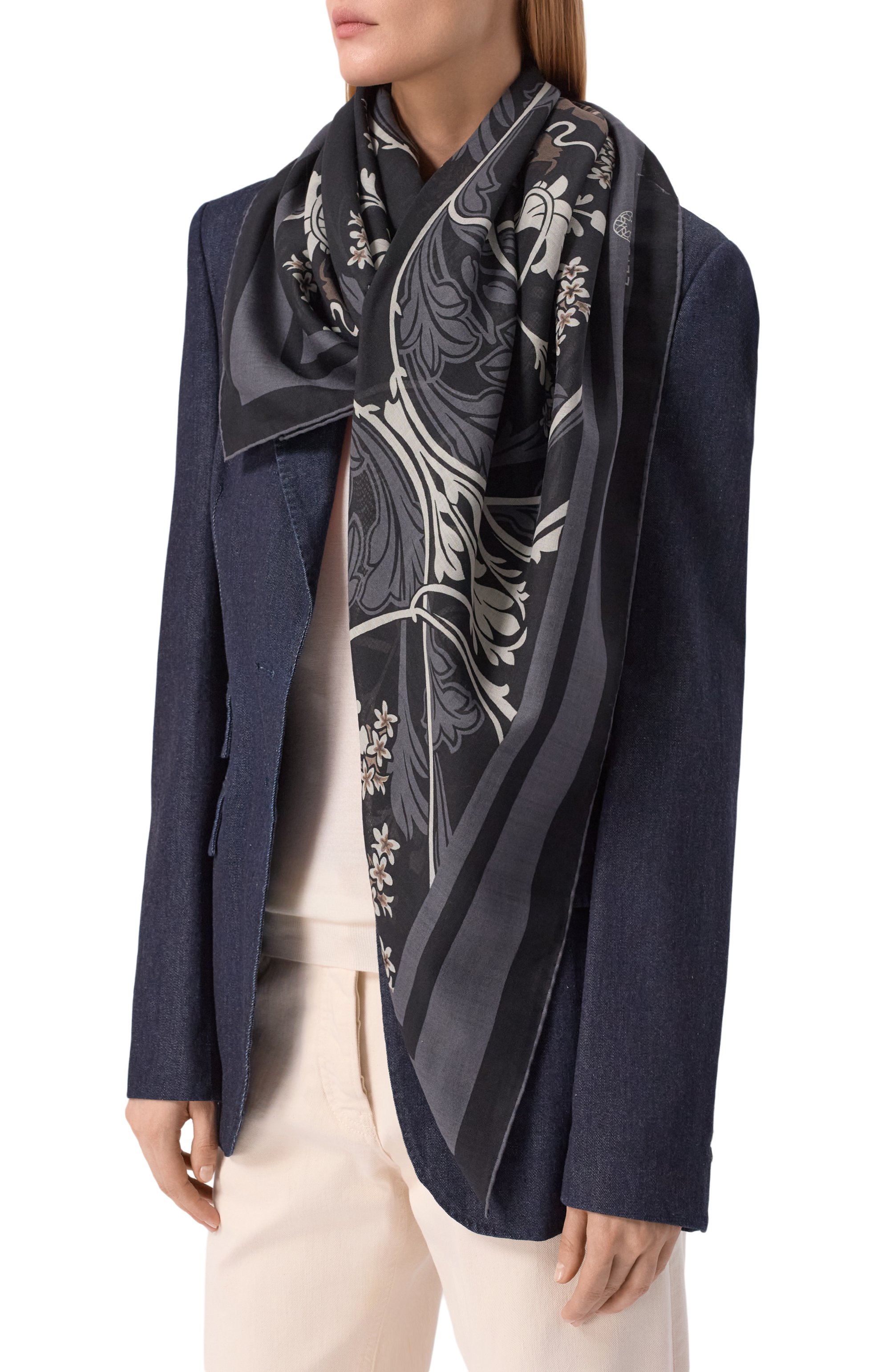 Шаль из шерсти и шелка ELIE SAAB, арт. 710009646F25, фото 2