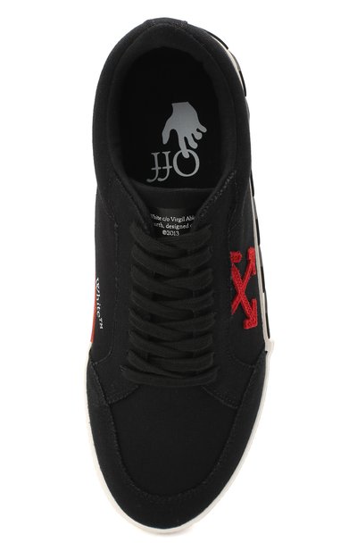 Текстильные кеды vulcanized OFF-WHITE черного цвета по цене 21050 руб., арт. 0MIA085E20FAB0011025, фото 5 Текстильные кеды vulcanized OFF-WHITE, арт. 0MIA085E20FAB0011025, фото 5