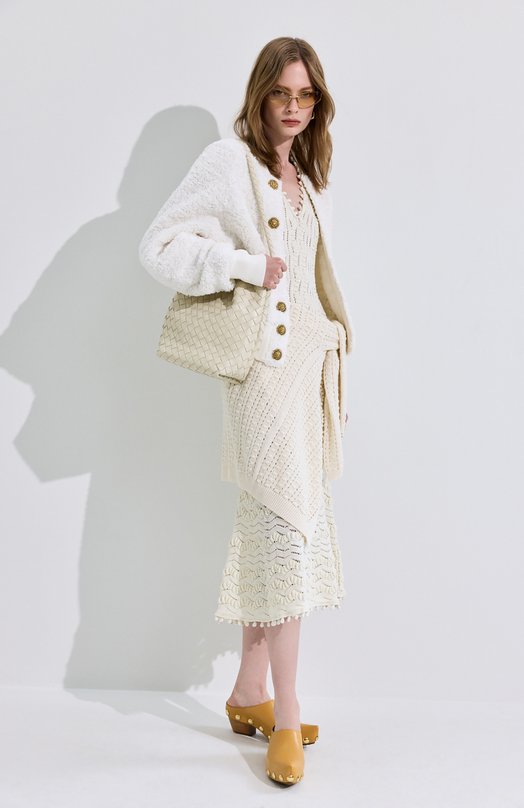 Хлопковое платье Jil Sander J02CT0560/J15476 Кремовый  J02CT0560/J15476 Фото 5