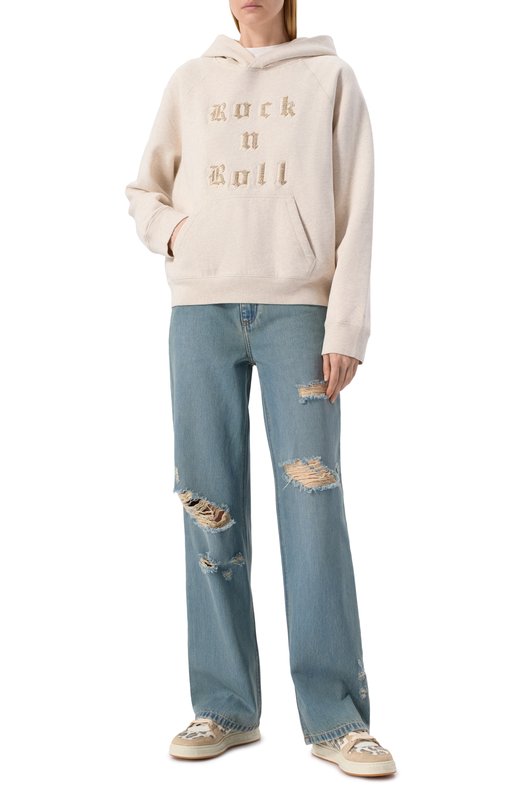 Хлопковое худи Zadig and Voltaire JWSS01607 Кремовый  JWSS01607 Фото 2