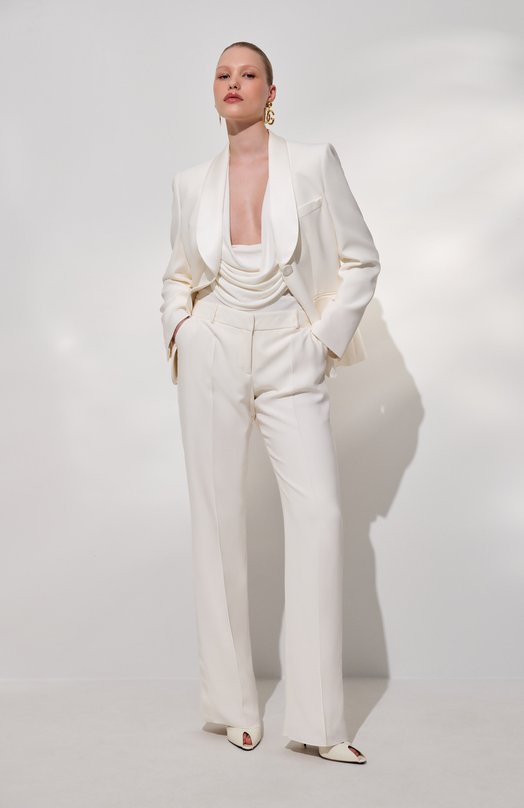 Шелковый жакет Giorgio Armani GW000654/TE14756 Кремовый  GW000654/TE14756 Фото 8