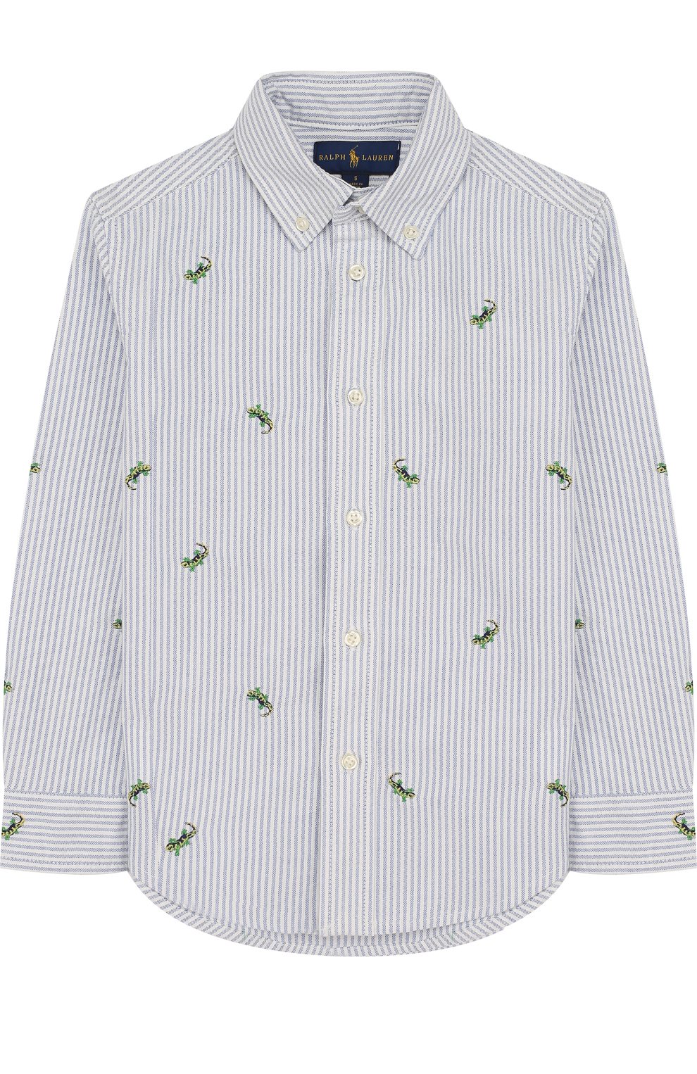 Хлопковая рубашка с воротником button down и вышивкой RALPH LAUREN, арт. 322691591, фото 1