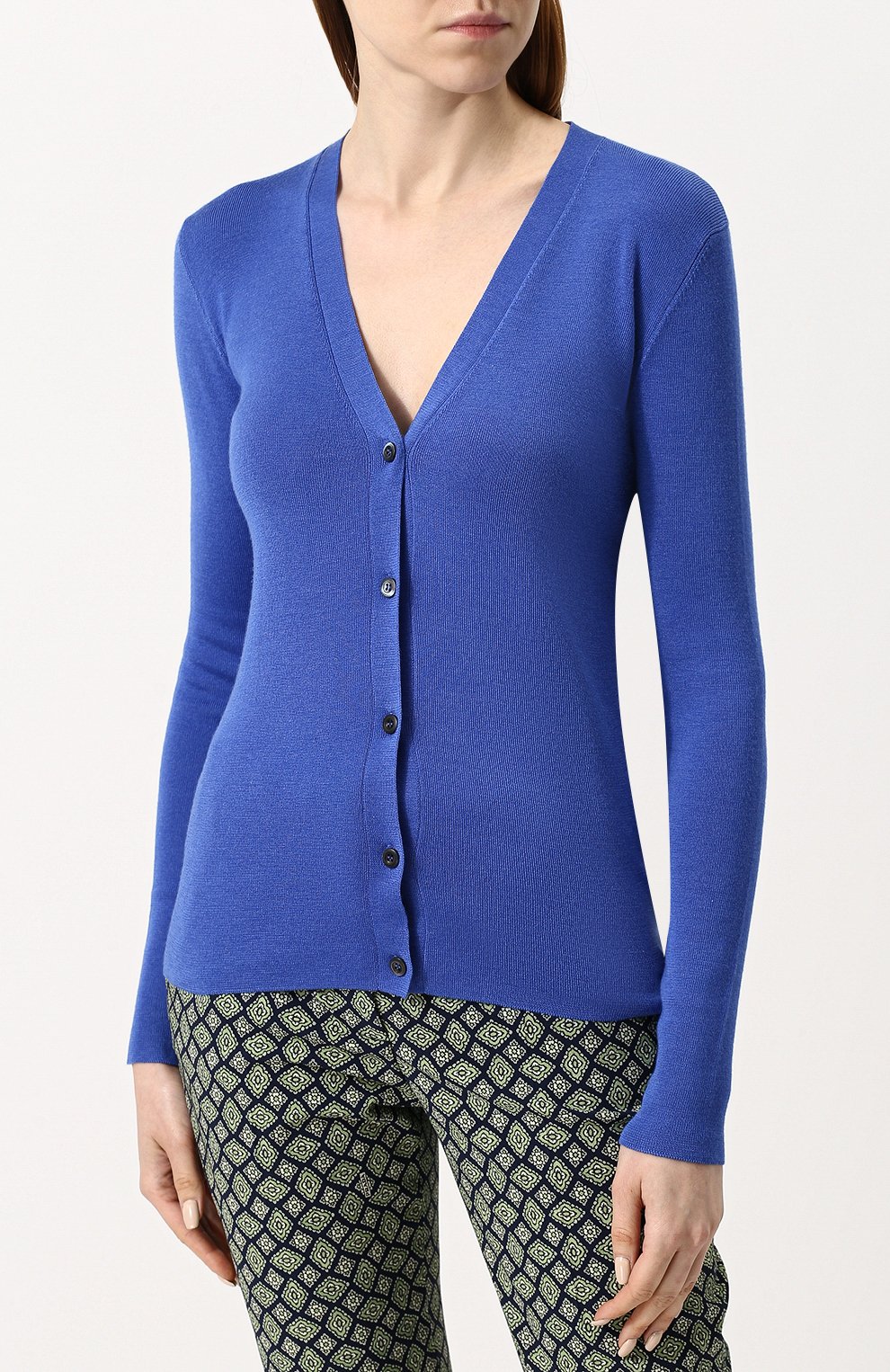 Однотонный кардиган на пуговицах с v-образным вырезом PRADA, арт. 25437-40J-F0013, фото 3