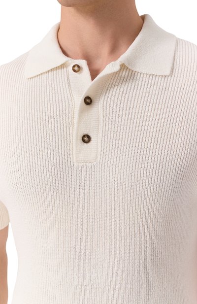 Поло изо льна и хлопка 12 STOREEZ кремового цвета по цене 17000 руб., арт. 132644, фото 5 Поло изо льна и хлопка 12 STOREEZ, арт. 132644, фото 5