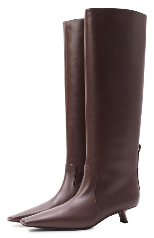 Кожаные сапоги Brunello Cucinelli MZSKC3057P Коричневый MZSKC3057P